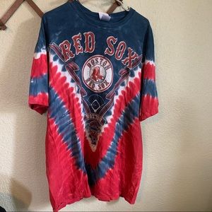 Boston Red Sox All Over Print Tie Dye Shirt XL Majestic